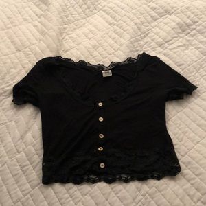 Black lacy top